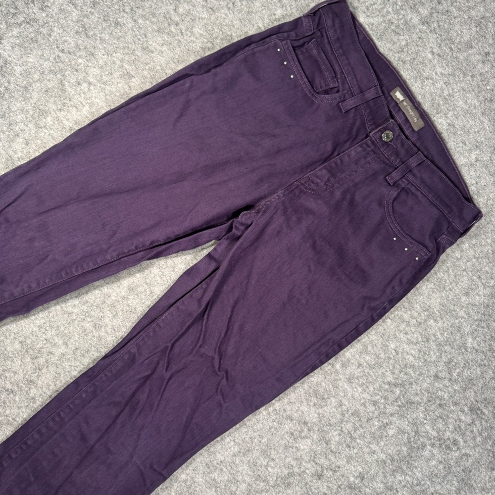 Levis 505 Straight Leg Jeans Womens 8M W29 L32 Purple Studded Stretch Denim